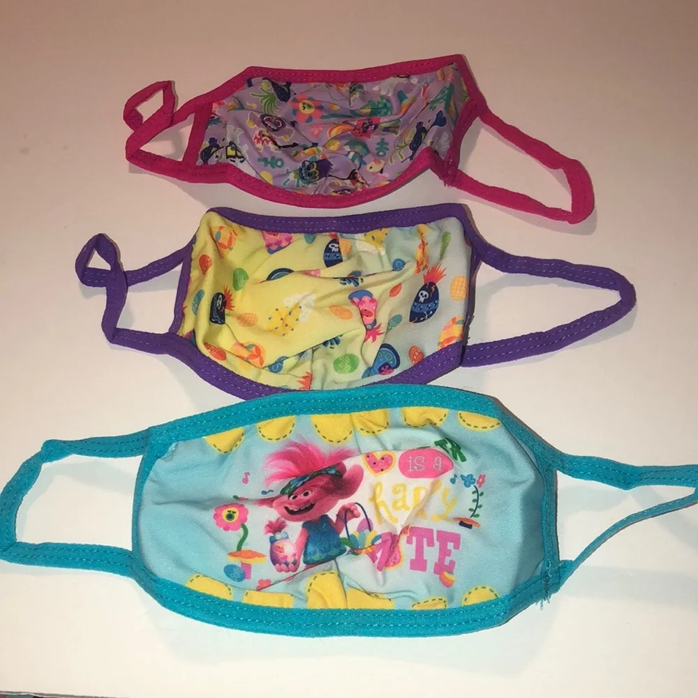 Dream Works Trolls Poppy Easter face mask set reusable washable